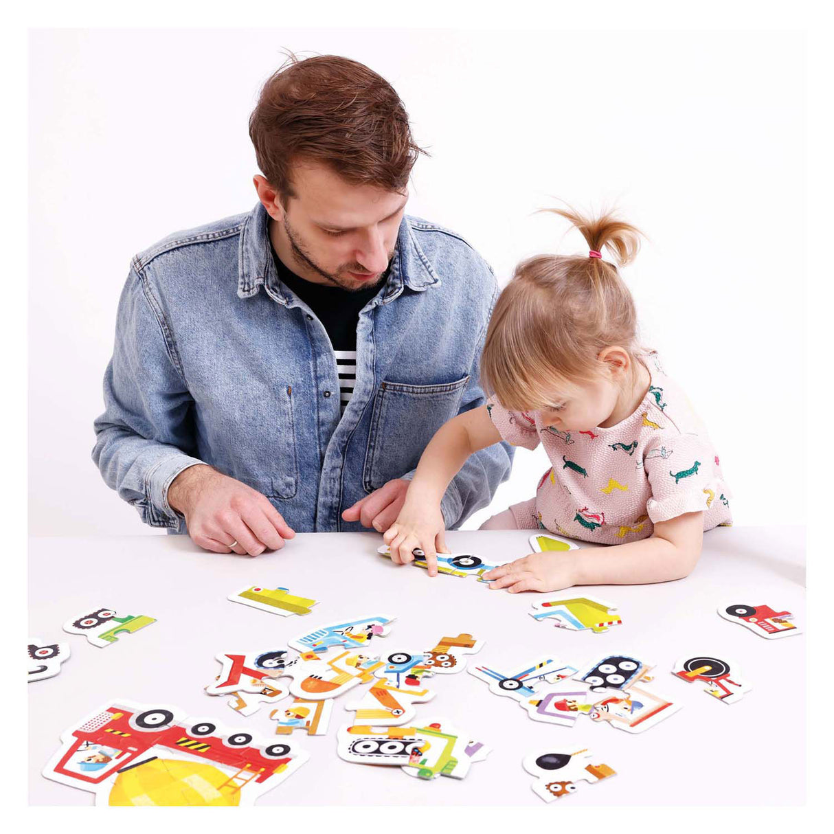 Panda banane - puzzles ascendants véhicules - 33 pcs.