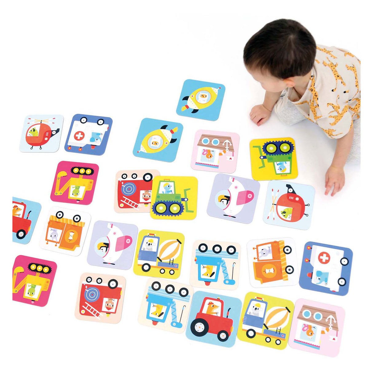 Panda banane - grands véhicules de jeu de mémoire - 24 pcs.