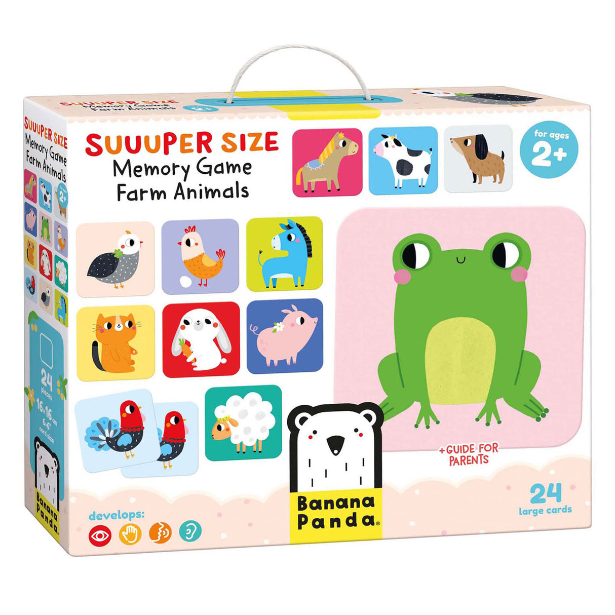 Panda banane - grand jeu de mémoire animaux de la ferme - 24 pcs.