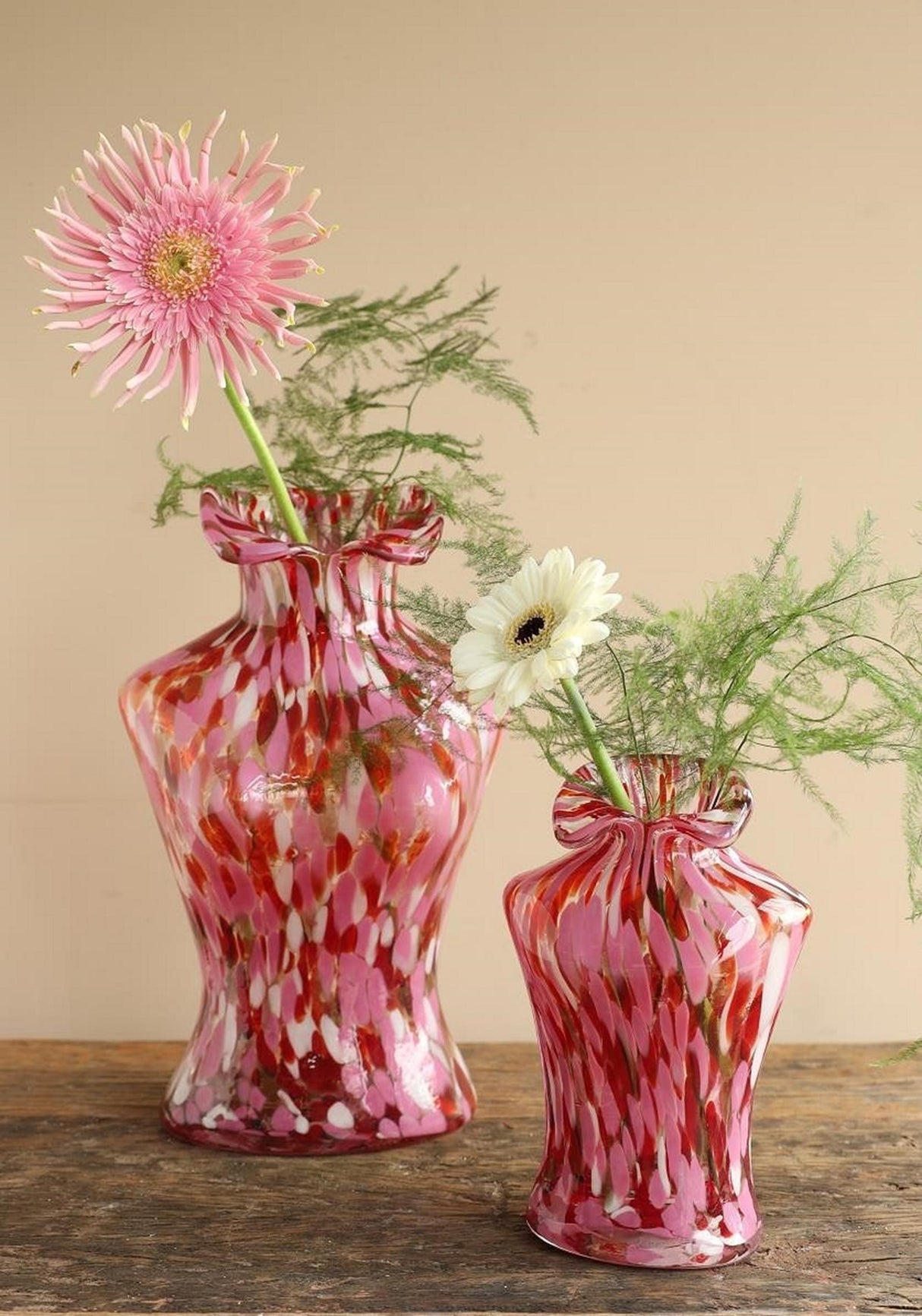 Idées 4 saisons vase bossom fuchsia 12x9.5x21cm