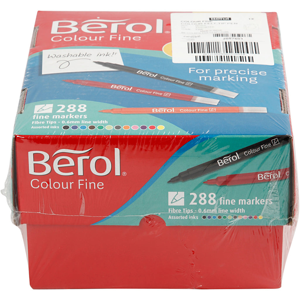 Berol colourfine, largeur de trait 0,3-0,7 mm, différentes couleurs, 288 pièces 1 boîte