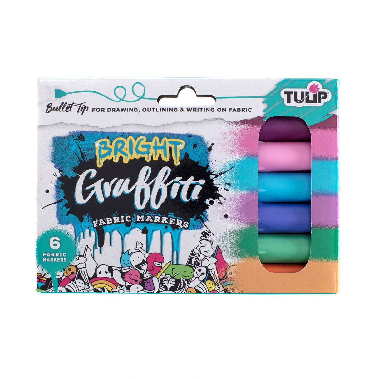 Tulip • marqueurs textiles graffiti brillants 6 pcs.