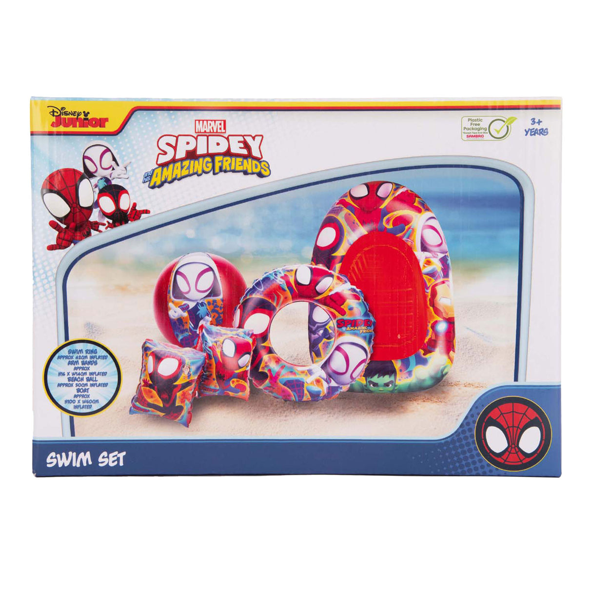 Ensemble de natation Spidey Friends avec bateau, 5 pièces.