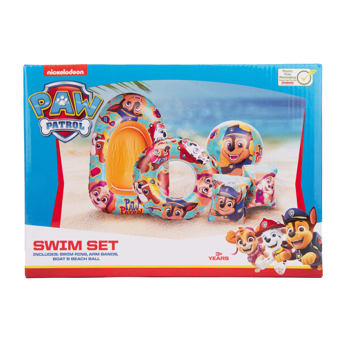 Ensemble de natation Paw Patrol avec bateau, 5 pièces.