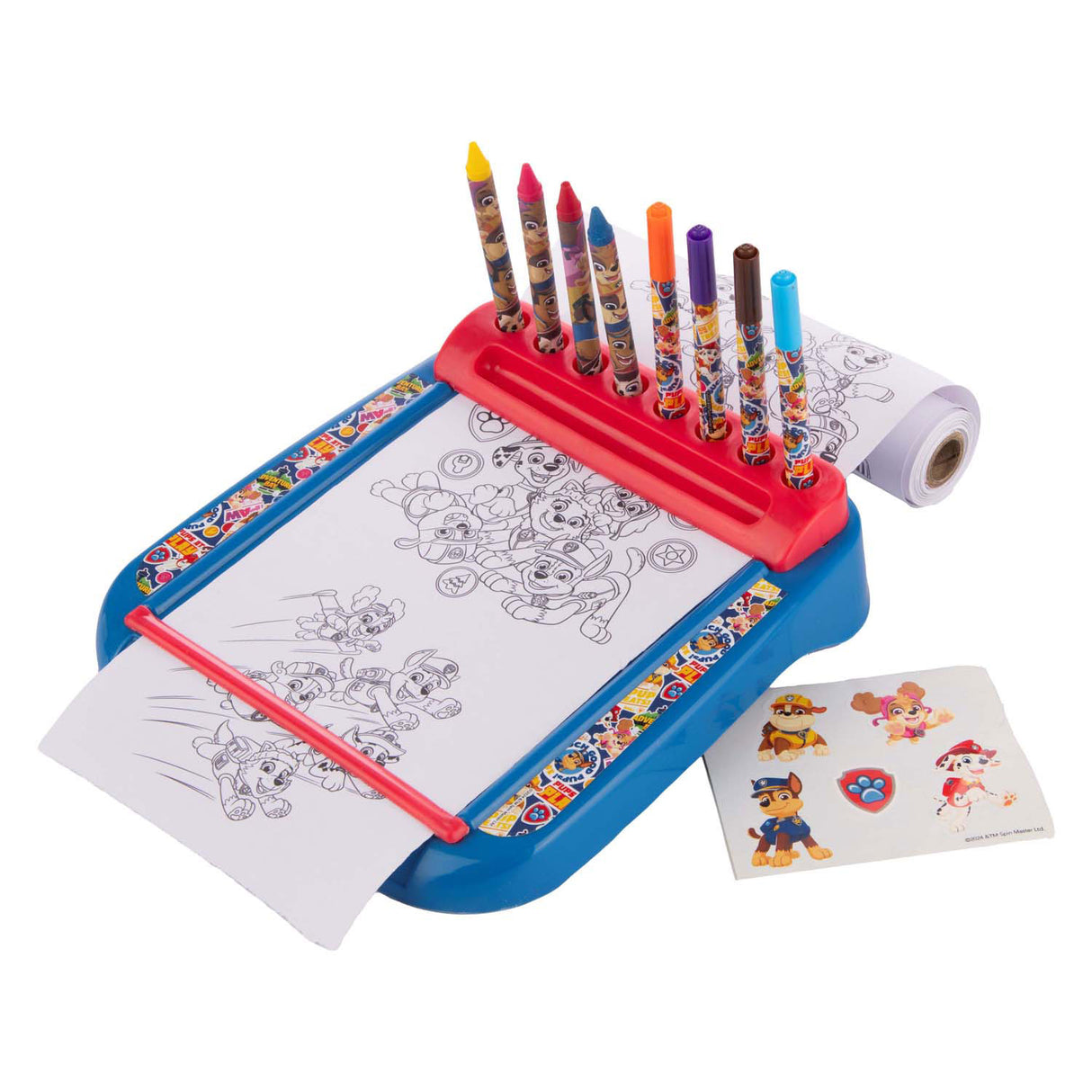 Planche à dessin Sambro Paw Patrol avec kit de coloriage en rouleau, 12 pcs.
