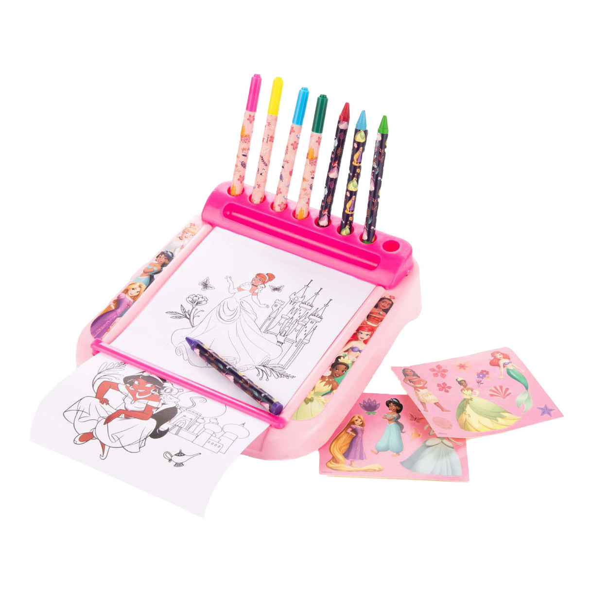 Planche à dessin Sambro Disney Princess avec jeu de couleurs en rouleau, 12 pcs.