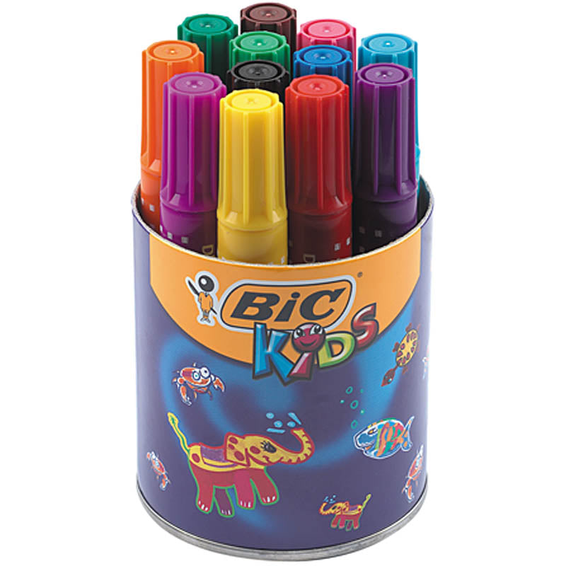 Marqueurs géants Bic decoralo, largeur de trait 4 mm, différentes couleurs, 12 pièces, 1 boîte