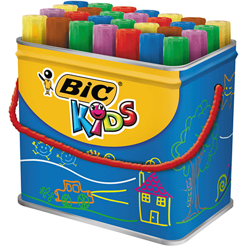 Marqueurs géants Bic decoralo, largeur de trait 4 mm, différentes couleurs, 30 pièces, 1 boîte