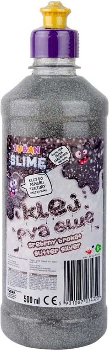 Tuban - colle pva pour paillettes slime - argent 500 ml
