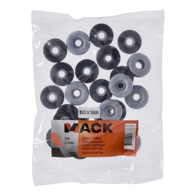 Mack 1069041 - stoeldop rubber grijs ø 23 mm 24 st pcs | 6 stuks