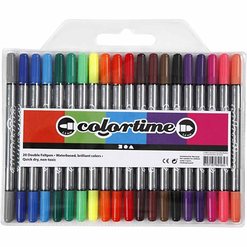 Marqueurs double face Creativ company - couleurs de base, 20 pcs.