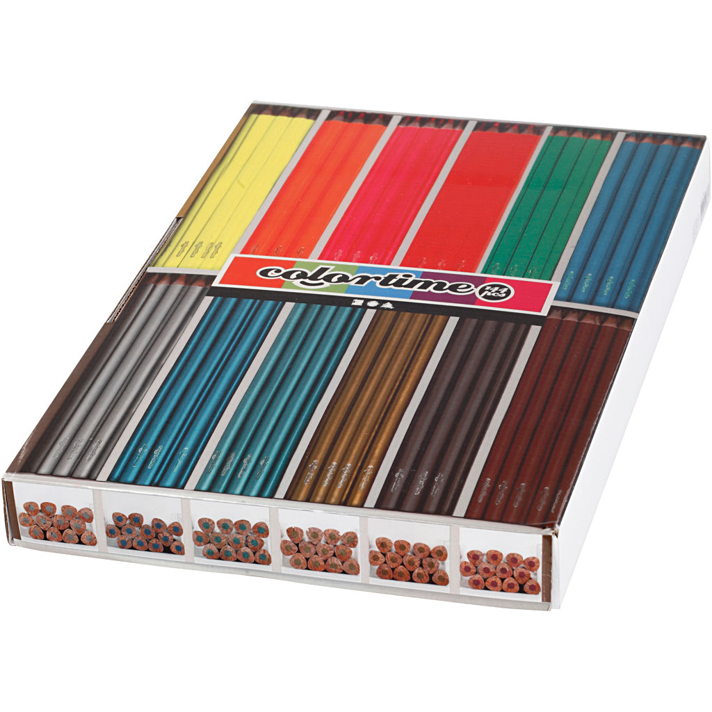 Crayons de couleur triangulaire - métallique et néon, 144e.