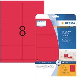Étiquettes pour imprimante Herma étiquettes néon a4 99,1x67,7 mm papier rouge lumineux mat 160 pcs.