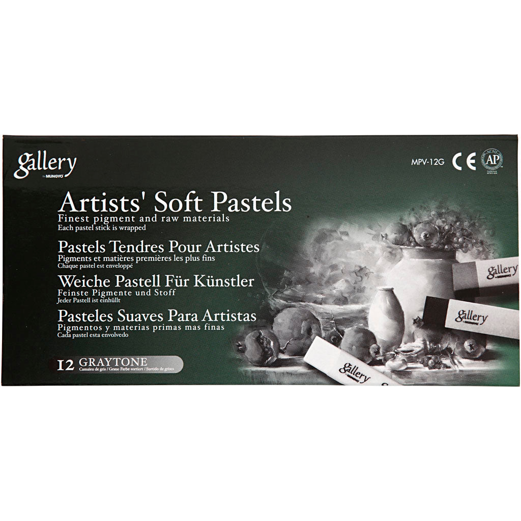 Creativ Company Gallery Soft Pastel Set Black White Harmonie, 12st.