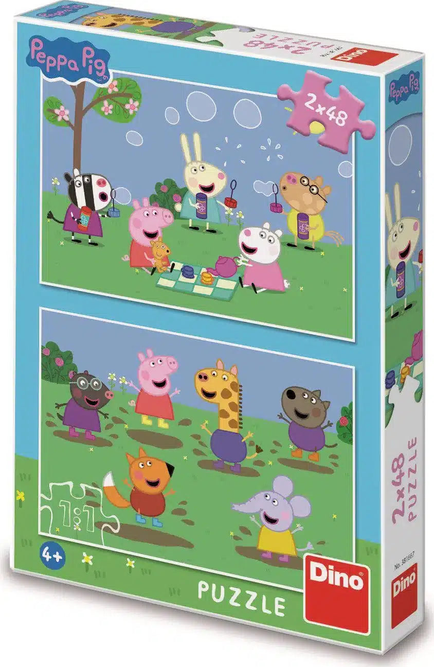 Puzzle Dinotoys - Peppa Pig et ses amis - 2 x 48 pièces
