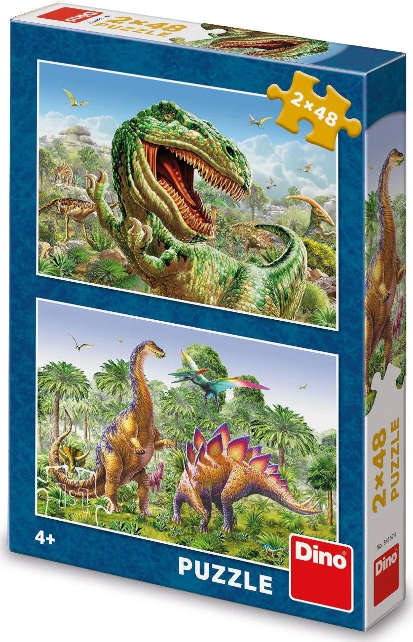 Puzzle Dinotoys - Bataille des dinosaures - 2 x 48 pièces