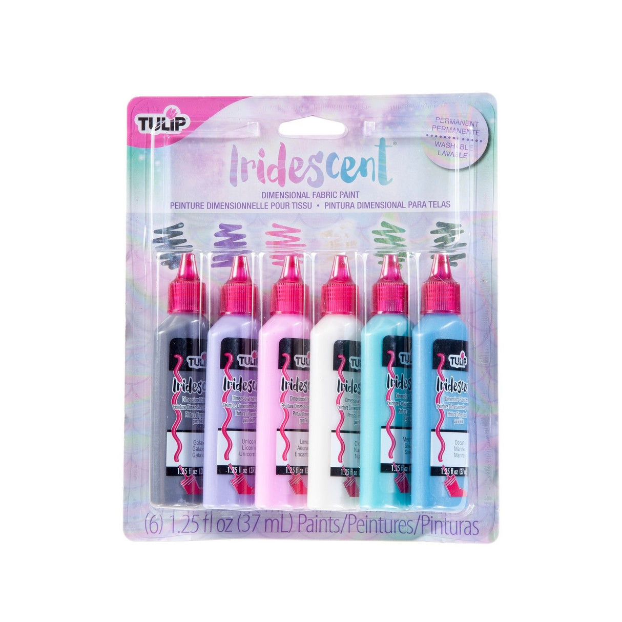 Tulipe • Peinture textile 3D 37ml irisée 6 pcs.