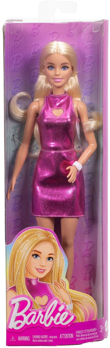 Barbie fashionista poupée robe rose coeur découpé