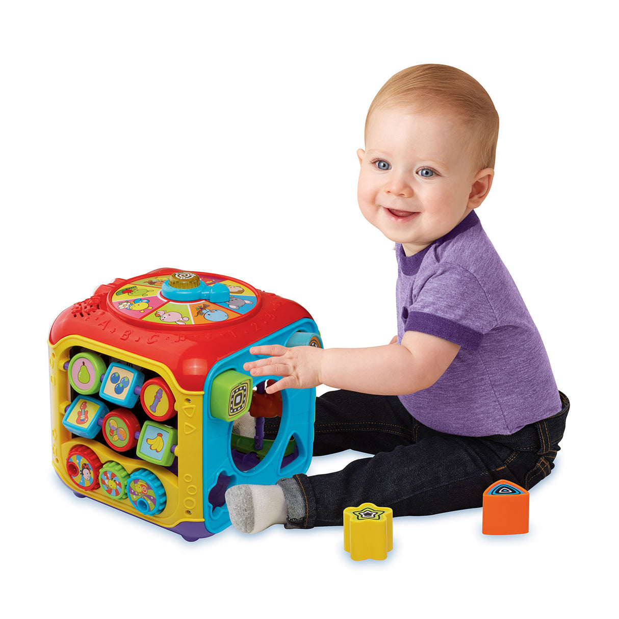 Vtech cube d'activités bébé - jouets éducatifs bébé - animaux, chiffres et couleurs - cadeau - de 9 à 36 mois - rouge