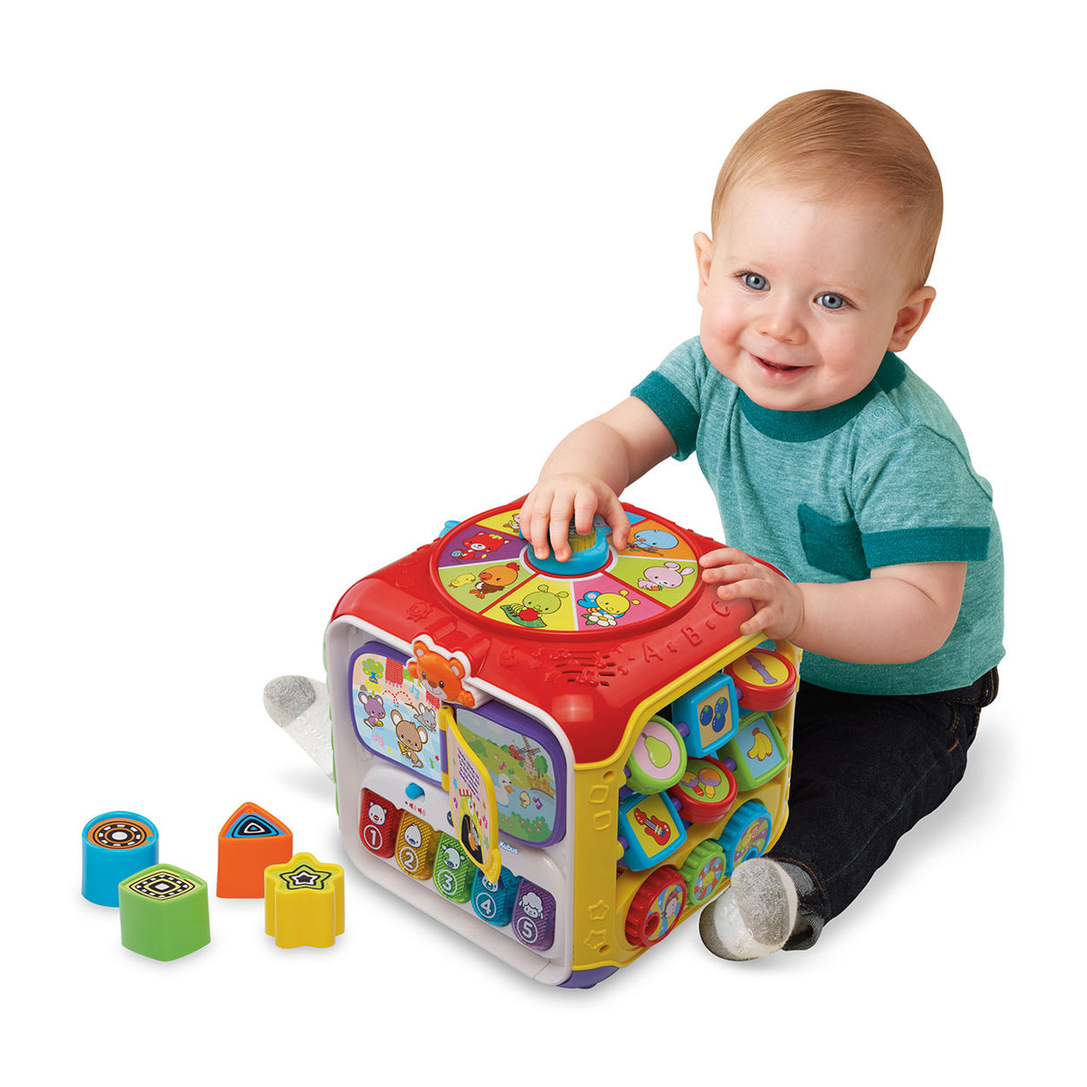 Vtech cube d'activités bébé - jouets éducatifs bébé - animaux, chiffres et couleurs - cadeau - de 9 à 36 mois - rouge
