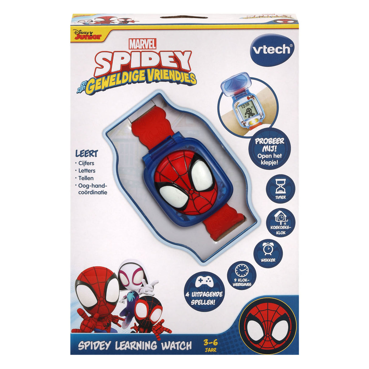Vtech Spidey Learning Watch - Jouet éducatif - Apprenez à connaître les chiffres, les formes et la résolution de problèmes - Cadeau - 3 à 7 ans