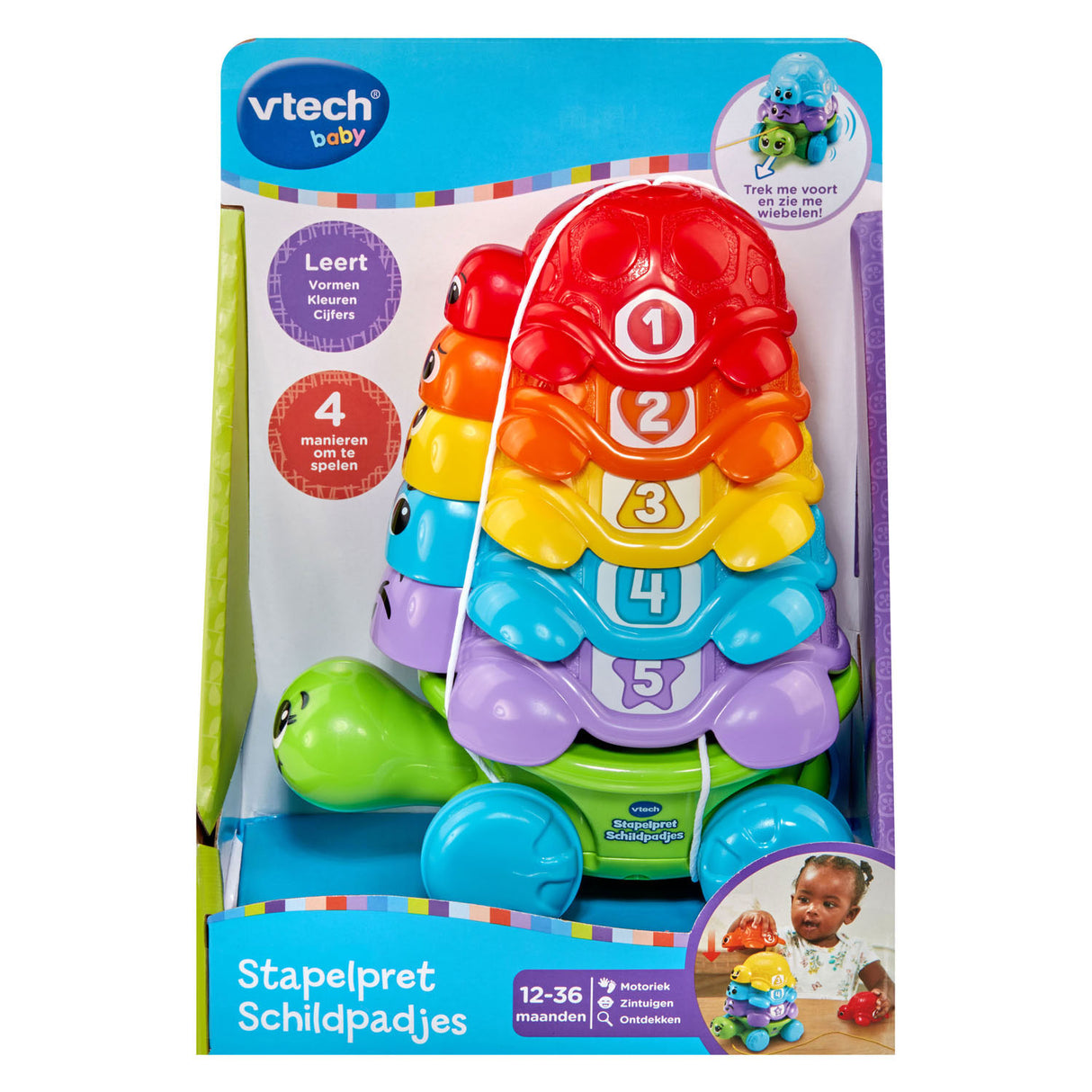 Figurine à tirer tortue amusante à empiler Vtech