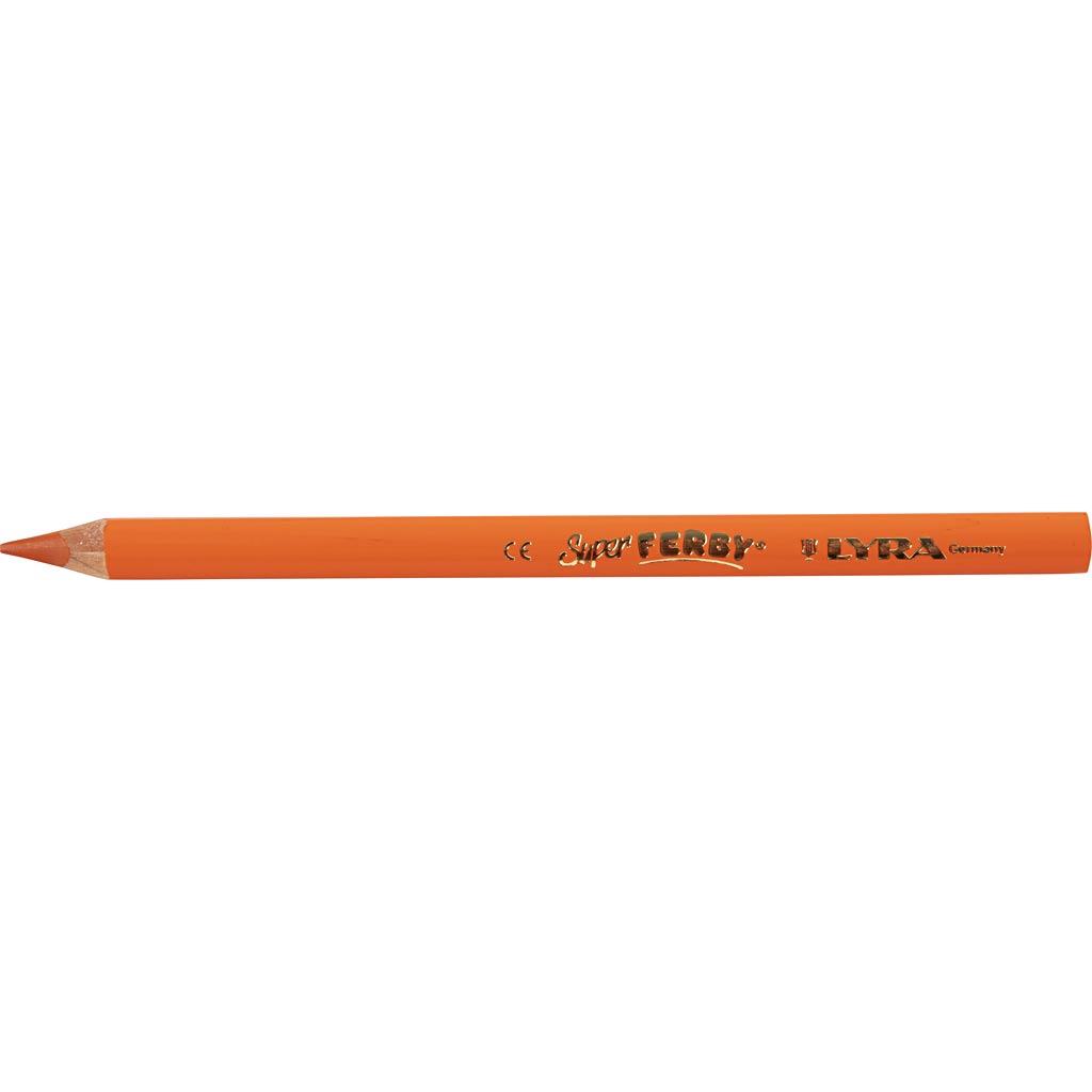 Crayons de couleur Lyra super ferby 1, L : 18 cm, mine 6,25 mm, orange, 12 pièces 1 boîte
