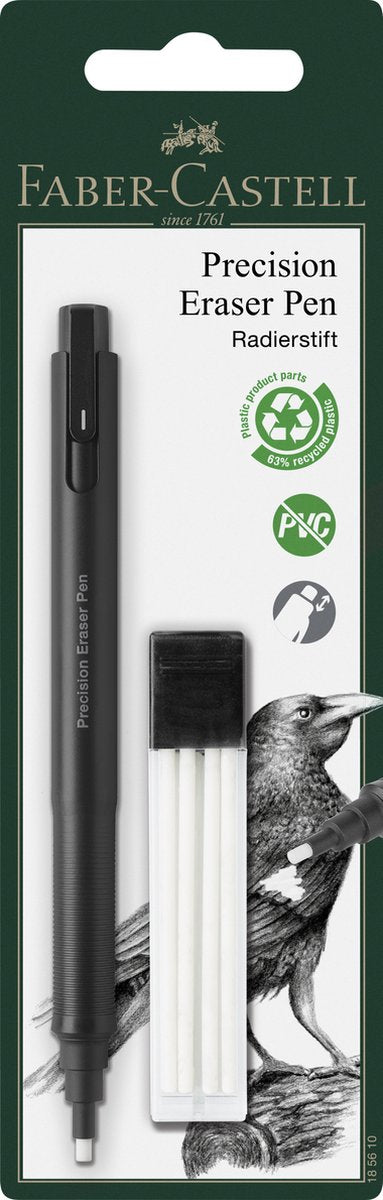 Gommes Faber-Castell - précision - noir - avec gommes de recharge - fc-185610