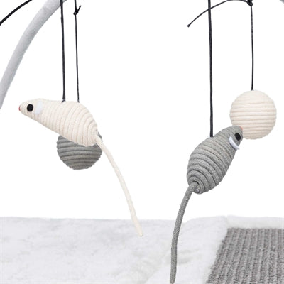 Tapis à gratter Trixie avec jouets sur cordon, gris