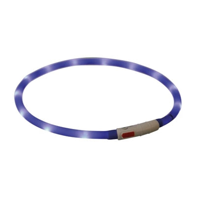Trixie collier pour chien lumineux USB silicone rechargeable bleu royal