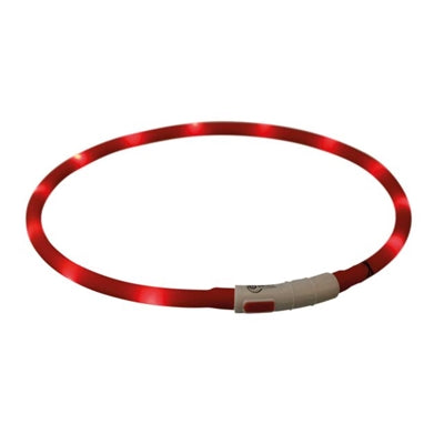 Trixie collier pour chien lumineux USB silicone rechargeable rouge