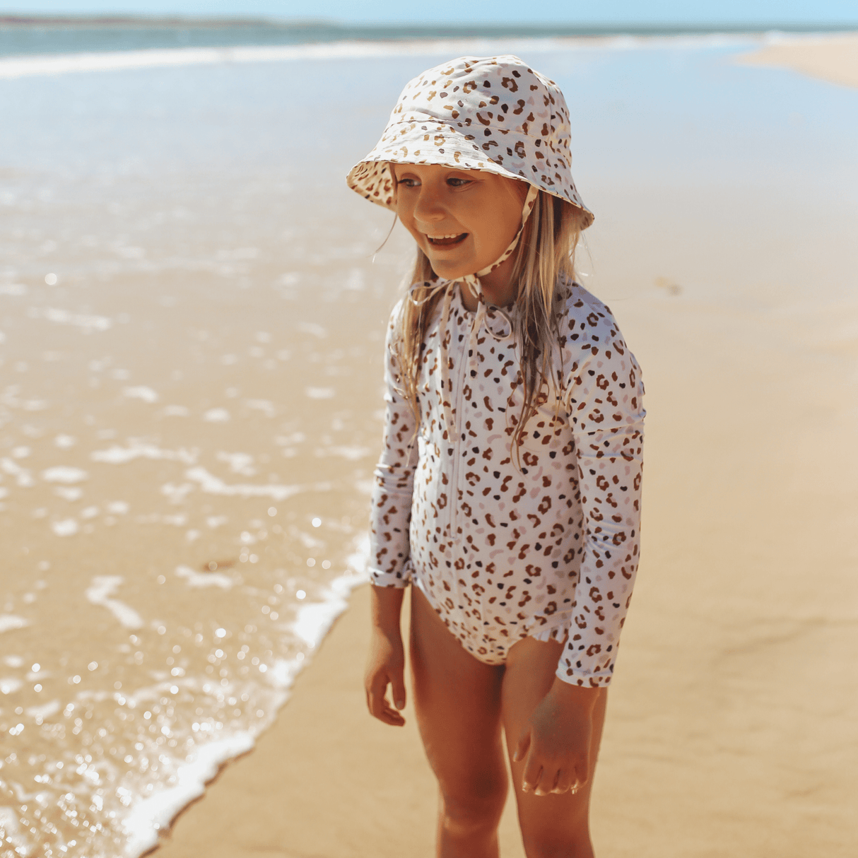 Léopard | chapeau de soleil uv kaki