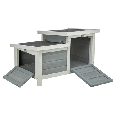 Maison pour rongeurs Trixie avec 2 entrées gris blanc