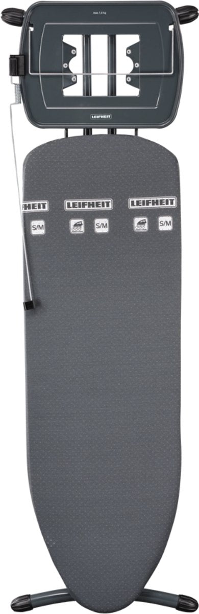 Leifheit planche à repasser air board express m solid - 120x38 cm - convient pour centrale vapeur - noir