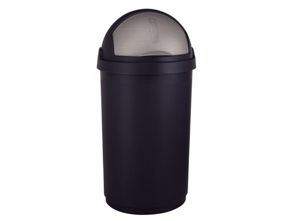 Poubelle à balles Curver roll 50l noir argent