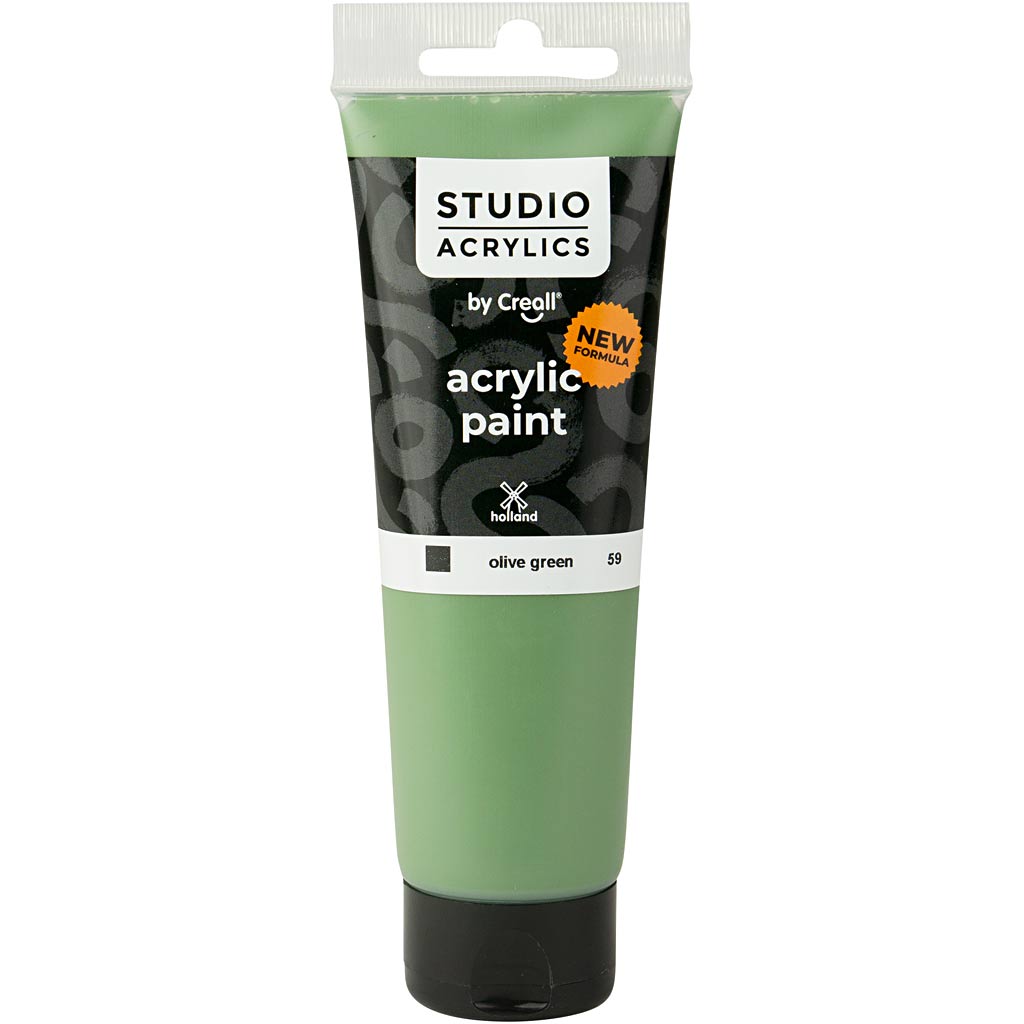 Peinture acrylique Creall Studio, opaque, vert olive (59), 120 ml 1 flacon