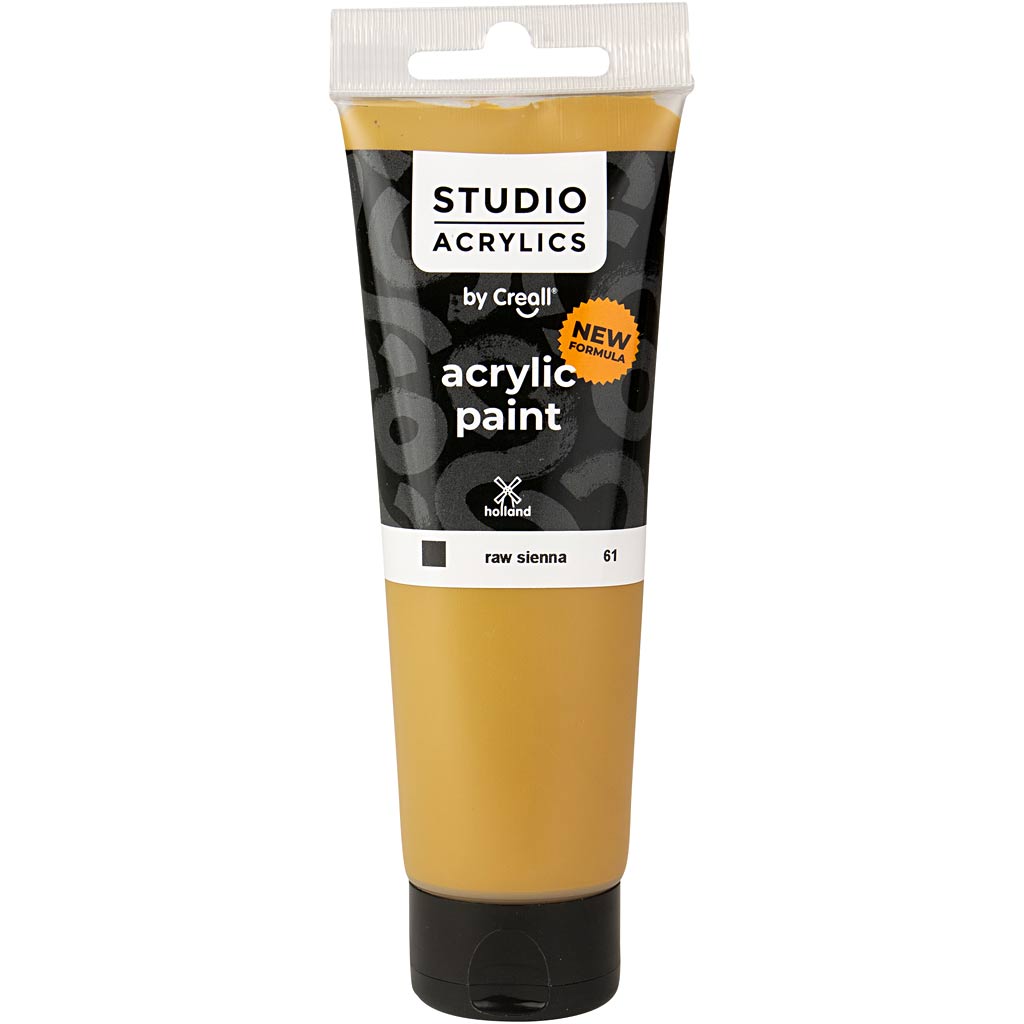 Peinture acrylique Creall Studio, opaque, terre de Sienne brute (61), 120 ml 1 flacon
