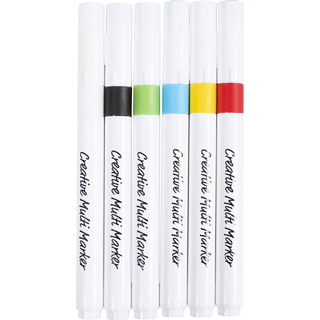 Creativ company marqueur multi créatif, largeur de trait 4 mm, différentes couleurs, 6 pièces 1 boîte