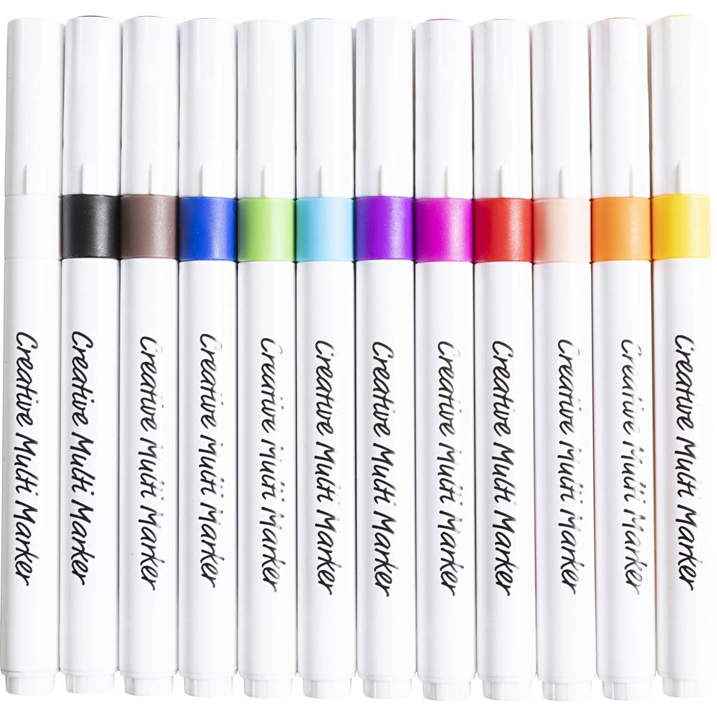 Creativ company marqueur multi créatif, largeur de trait 4 mm, différentes couleurs, 12 pièces 1 boîte