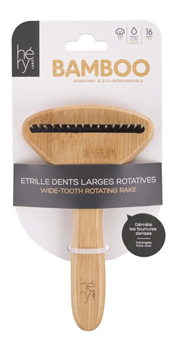Étrille grossière Hery labo à dents rotatives en bambou