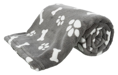 Trixie couverture pour chien Kenny polaire pattes d'os gris