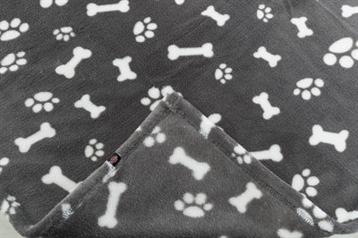 Trixie couverture pour chien Kenny polaire pattes d'os gris