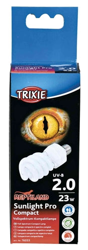 Lampe UVB Trixie - compacte 23 watts - 6x6x15,2 cm, éclairage UVB UVA pour reptiles et amphibiens