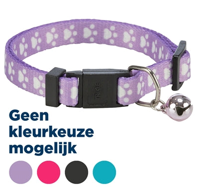 Trixie collier élastique patte imprimé chat assorti