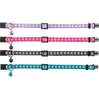 Trixie collier élastique patte imprimé chat assorti
