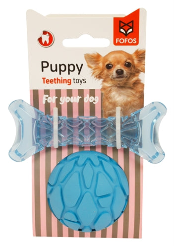 Fofos chiot os et balle bleu
