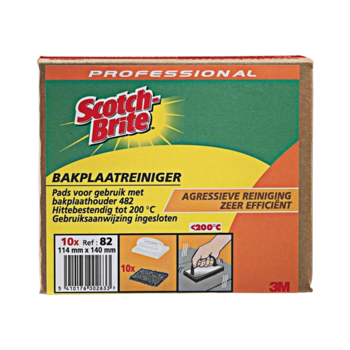 3m Tampons nettoyants pour plaques à pâtisserie Scotch-Brite 82 114x140 mm (10 pièces)