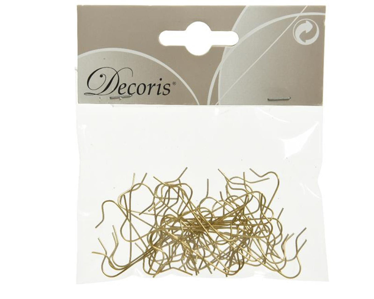 Decoris crochets pour sapin de Noël 50 en sachet 3,5cm doré (cintres)
