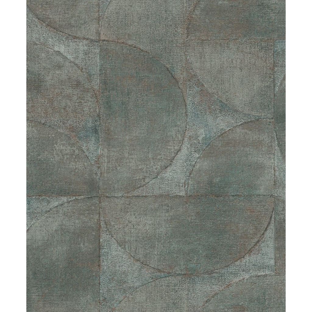Fond d'écran mural nord vintage Circle graphique de luxe look gris et marron