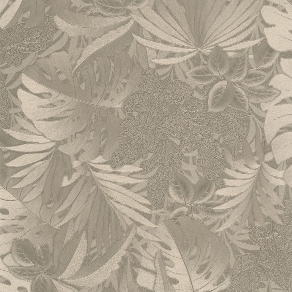 Papier peint mural nord botanica grandes feuilles métalliques